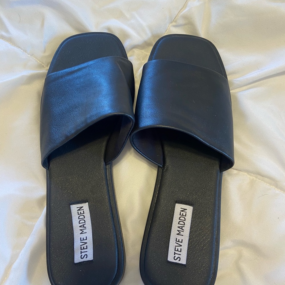 Steve Madden Black Women's Slide Sandals
